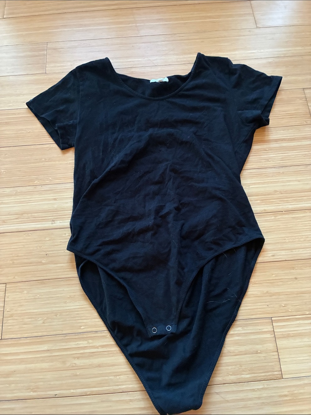 Maurices Black Short-Sleeve Scoop Neck Bodysuit